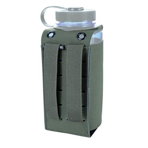 Water Bottle Pouch Molle, Tactical Canteen Pouch for 32oz Nalgene Bottle - color: Ranger green