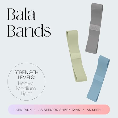 Bala Bands Resistance Bands, Non-Slip Fabric Exercise Bands - color: SEA, SAGE, HEATHER