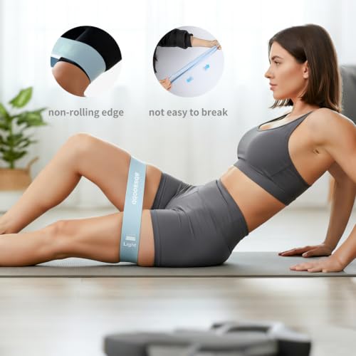 Silicone Resistance Bands, Wide Non-Slip Exercise Loop Bands - color: Green, Pink