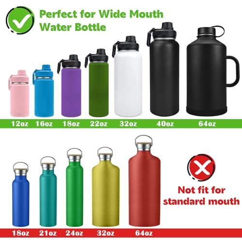 2Pack Spout Lid for Hydro Flask Wide Mouth Sport Water Bottles - color: Black+Purple
