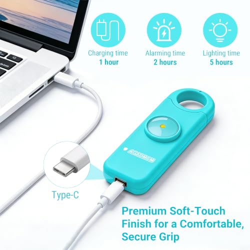 Rechargeable Personal Safety Alarm for Women - color: Aqua