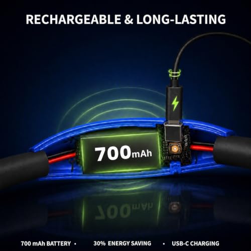 Rechargeable LED Book Light, Neck Hug Light Reading Lamp Relaxed Reading in Bed, 3 Brightness Levels, 2 Flexible Soft Silicone Arms Comfortable Wear. Perfect for Bookworms & Crafts, Blue - color: Blue