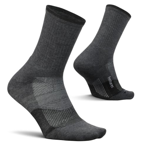 Feetures Elite Light Cushion Mini Crew Sock - color: Gray (1 Pair), size: X-Large
