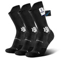 BRISIRA Coolmax Bamboo Viscose Compression Running Socks Crew Mid Calf - color: 3 Pairs Black, size: 9-13