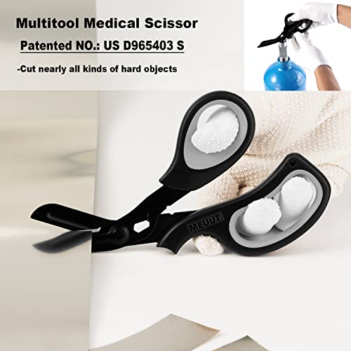 MEUUT Medical Scissors 2-Pack Trauma Shears for Nurses All Purpose Scissors - color: Black/Grey+black/Red