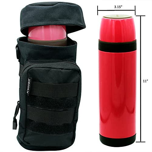 Molle Water Bottle Holder, Tactical Water Bottle Pouch - color: Black