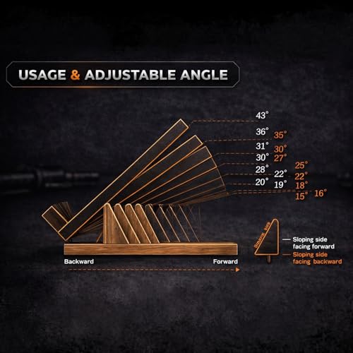 16-Level Adjustable Solid Wood Slant Board – 550 lbs Heavy Duty Incline Board for Calf Stretching, Ankle Mobility & Squats – Wooden Squat Wedge for Weightlifting, Gym & Strength Leg Training
