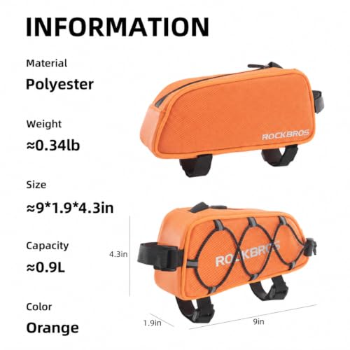 ROCKBROS Top Tube Bike Bag Narrow Slim Design Lightweight Portable - color: STYLE 4