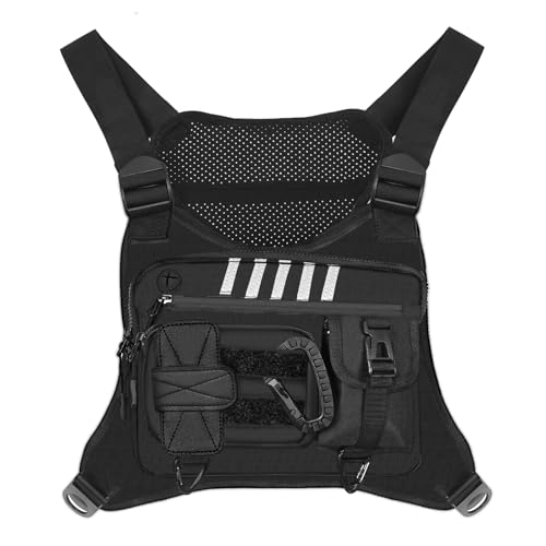 Chest Rig Running Vest for Men - Lightweight & Comfortable Tactical Vest with Quick Access Holster Gift, Water-Resistant & Breathable Design for Running, Hiking, and Outdoor Activities