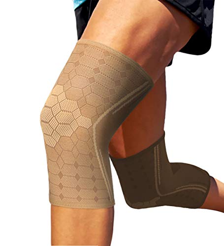 Sparthos Knee Brace for Men, Knee Compression Sleeve for Women - Beige-M - color: Desert Beige