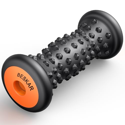 BESKAR 2 Pack Foot Rollers Bundle Deal- Black and Dark Purple, Foot Massage Roller for Relief Plantar Fasciitis
