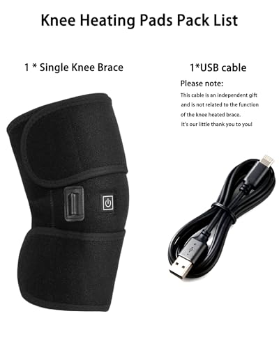 Heated Knee Wrap, Knee Heating pad (1 Piece Black-New)
