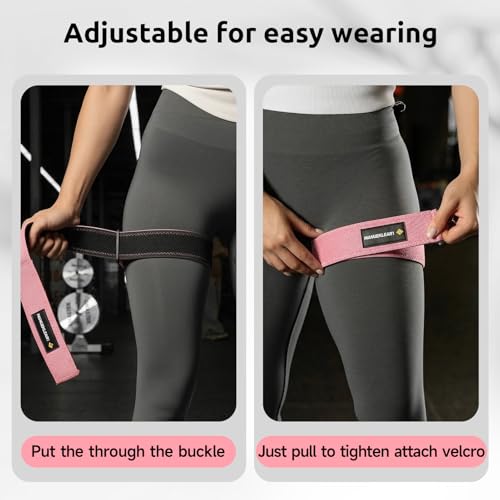 MANUEKLEAR Non-Slip Blood Flow Restriction Bands, BFR Booty Bands for Women - color: Pink