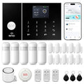 Alarm System for Home Security 24Pcs WiFi+GSM/4G Home Alarm System - color: Gray & White