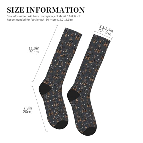 Cute Dog Compression Socks Women Men, Dog Lover Gift - color: Doberman