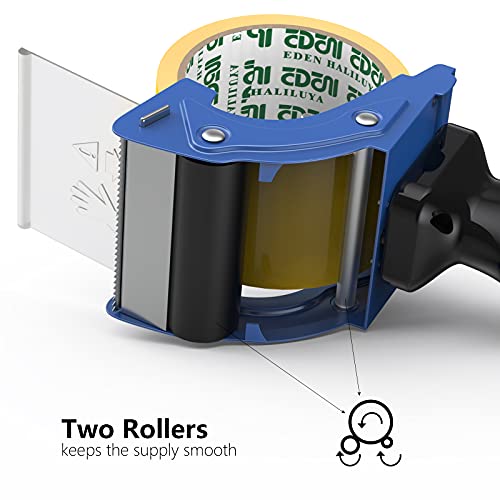 Fast Reload 3 Inch Wide Large Tape Gun Dispenser Packing Packaging Sealing Cutter (TG04-BLU)