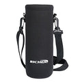 RICHEN Neoprene Water Bottle Carrier Bag with Adjustable Shoulder Strap,Insulated Water Bottle Cover for Stainless Steel/Glass/Plastic Bottles - color: Black, size: 500ml
