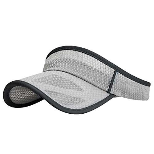 Outdoor Sport Cap Wide Brim UV Protection Breathable Adjustable Baseball Cap for Beach Golf Running Tennis - color: 2#light Gray