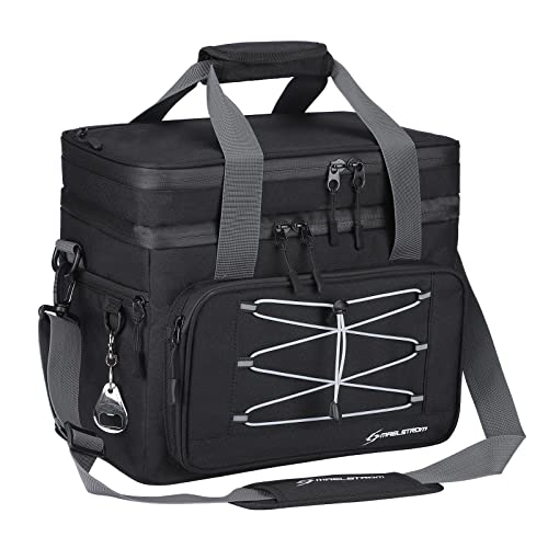 Maelstrom 24/30/60 Can Soft Cooler Bag, Double Deck Portable Ice Chest - color: Black, size: 30 Can