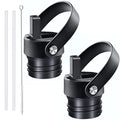 Straw lid for Hydroflask Standard Mouth Water Bottle,Straw Lid Flexible Handle Fit Hydro Flask Standard Mouth 12 18 21 24oz, Sports Straw Cap Flip Top Lid Accessories( - color: Black 9