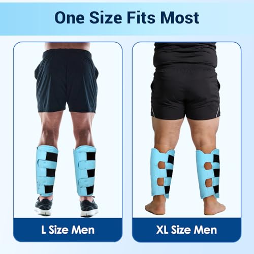 Comfytemp Extra Large Calf Shin Splint Ice Packs for Injury Reusable Wrap - color: Blue 32, size: Extra Large