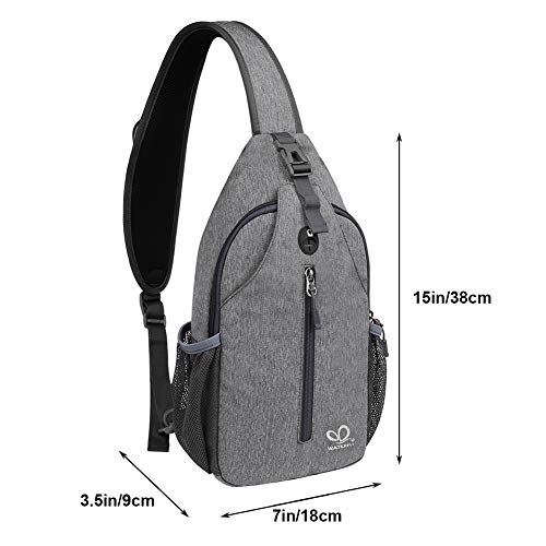 WATERFLY Crossbody Sling Backpack Sling Bag Travel Hiking Chest Bags Daypack (Dark gray) - color: Dark Gray