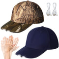 Syhood 2 Pieces LED Baseball Cap Flashlight Hat Hand Free - color: Navy,Camouflage