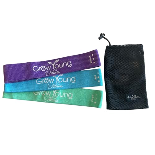 Grow Young Fitess Premium Exercise Bands - 3 Resistance Bands + 1 Storage Bag
