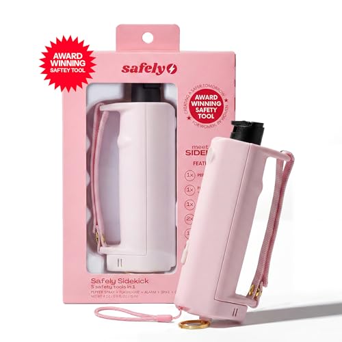 Safely Sidekick 5-in-1 Women's Self Defense Device | Pepper Spray, 130dB Personal Alarm, Rechargeable Flashlight & Safety Spike - color: White