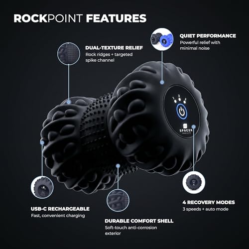 Spacer Mobility RockPoint Vibrating Massage Roller for Feet & Body, 4 Modes
