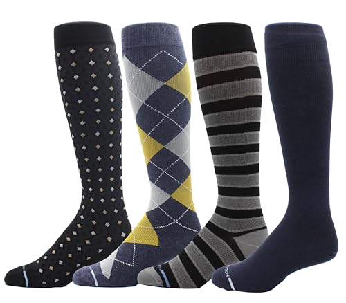 Dr. Motion 4 Pairs Compression Socks for Men, Knee High - color: Mcomp-sl18
