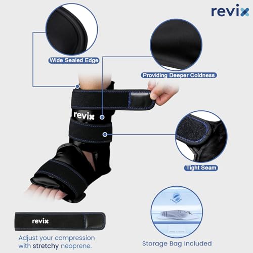 REVIX Ice Packs for Ankle, Reusable Cold Pack, 2 Packs, Black - style: Black-Pack 2