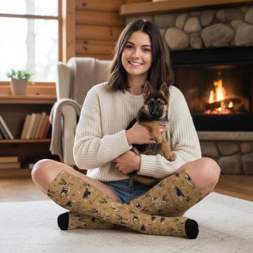 Cute Dog Compression Socks Women Men, Dog Lover Gift - color: German Shepherd
