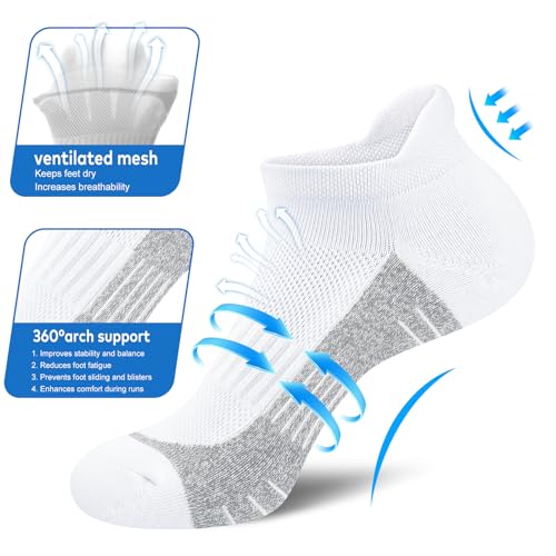 cuangya Ankle Socks Women Athletic Running Cushion Low Hiking Sock 5-6 Pair - color: 6 Pairs Mutil-color, size: 8-10