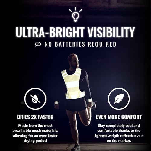 Mesh Safety Vest with Pocket & 2 Wrist Bands, High-Visibility Running Vest - color: Yellow, size: Small