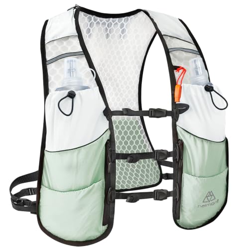 Haimont 5L Trail Running Hydration Vest with Soft Flasks - color: Green, size: Large