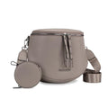 Montana West Crossbody Bag for Women, Vegan Leather Bum Bag with Coin Purse - color: Taupe