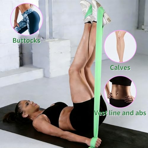 Resistance Bands Long Non-Latex Elastic Stretch Bands - color: Green-10/15lb, size: 5ft/6.5ft