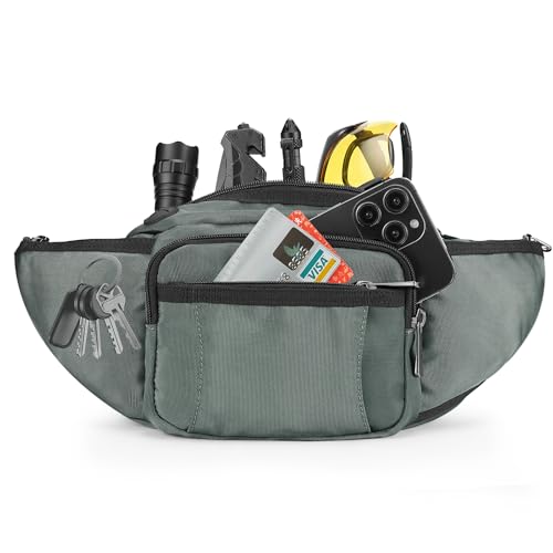 NOOLA Fanny Pack with Water Bottle Holder, Hiking Waist Bag for Men Women - color: Grey