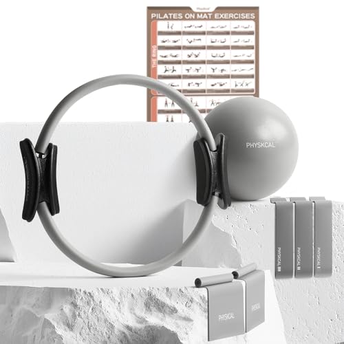 PhysKcal Pilates Kit, 15-Inch Pilates Ring with 1x Pilates Ball & 5X Bands - color: Mist