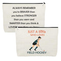 Field Hockey Player Makeup Bag Field Hockey Gifts for Woman Inspirational Gifts for Sport Lover Friend Coach Team Player Cosmetic Bag Birthday Christmas Thanksgiving Present Travel Zipper Pouch - color: Field Hockey Makeup Bag
