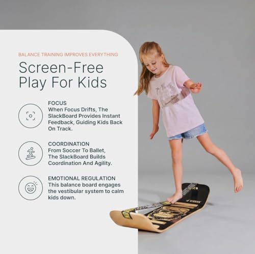 GIBBON SlackBoard, Balance Board Kids & Adults, Slackline Balance Trainer - color: Sunbeam Plus with Stand