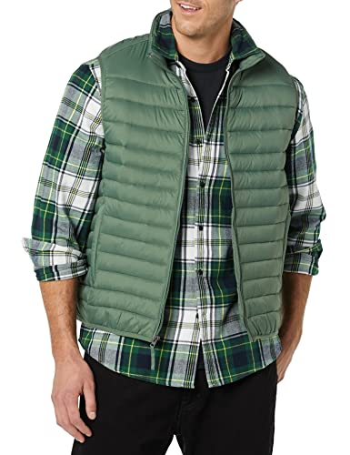 Amazon Essentials Men's Lightweight Water-Resistant Packable Puffer Vest - color: Green, size: Large
