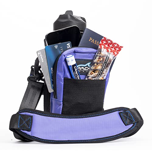 Arca Gear Hydro Carrier 32 oz Small - Insulated Water Bottle Sling w/Carry Handle, Shoulder Strap, Wallet and Two Pouches - The Perfect Flask Accessory - color: Lavender Purple