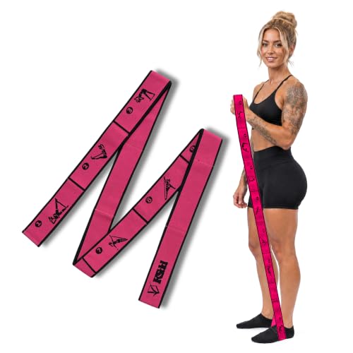 11-Loop Fabric Stretching Resistance Band - color: Pink Single Band 15-45 Lbs