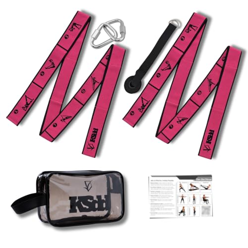 11-Loop Fabric Stretching Resistance Band - color: Pink Kit (2 Bands) 15-45 Lbs