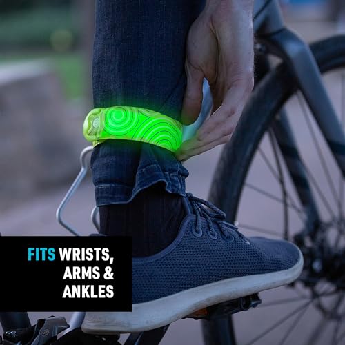Nite Ize SlapLit Rechargeable LED Slap Wrap - Light-Up Slap Band for Wrists or Ankles - Wristband for Nighttime Visibility - Running, Biking, Hiking & More - Neon Yellow with Green LED