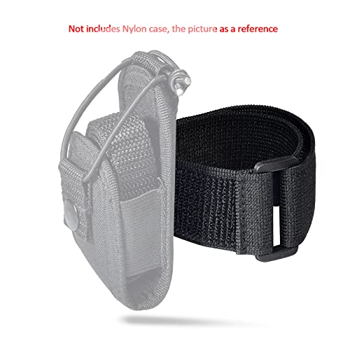 HYS Adjustable Elastic Armband Strap Bundle for Universal Silicone, Leather, Nylon Holster Case with Armband Slots (Black, 2)