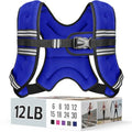Zeerun Weighted Vest, 6/8/10/12/15/18/20/24/30LB for Men Women - color: Blue, size: 12 Lb