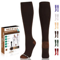 NEWZILL Copper Compression Dress Socks for Women & Men, 15-20 mmHg - color: Brown, size: Small-Medium